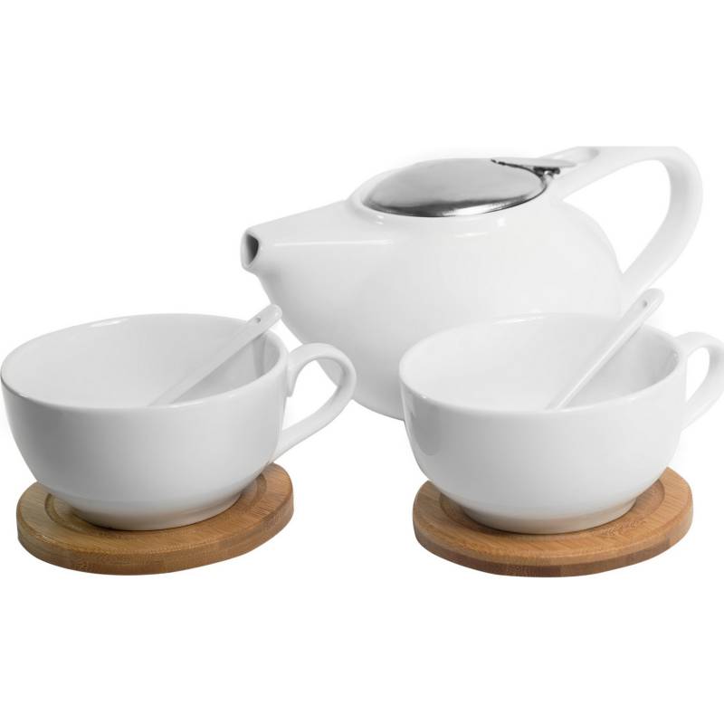 PROPLASTIC - Set de té 7 piezas cerámica Blanco