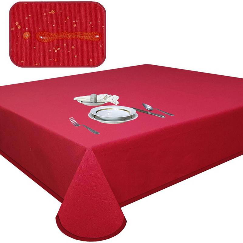 MAISONETTE - Mantel elegant rojo antimancha rectagular 160x210