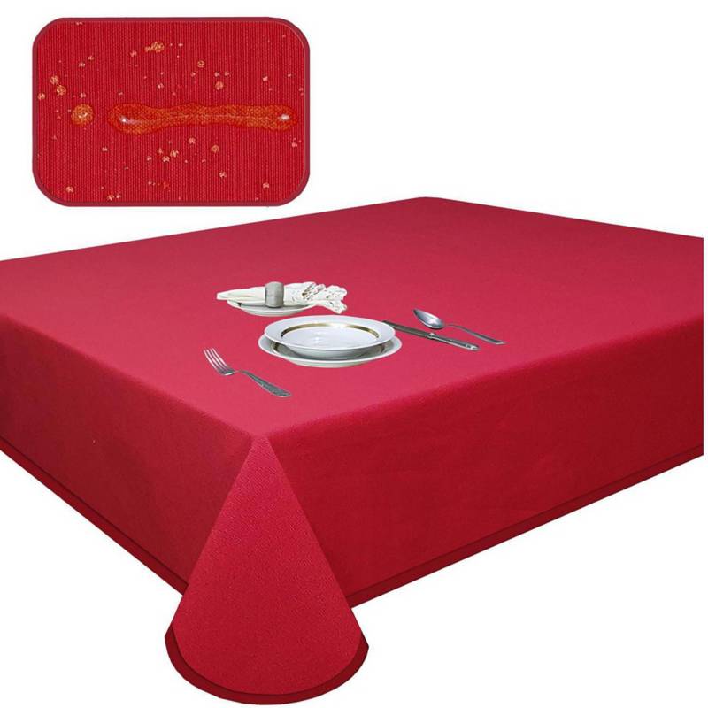 MAISONETTE - Mantel elegant rojo antimancha rectagular 180x320