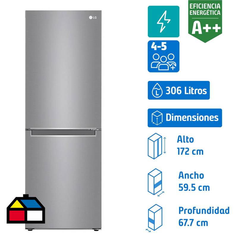 LG - Refrigerador Bottom Freezer No Frost 306 Litros Silver LB33MPP