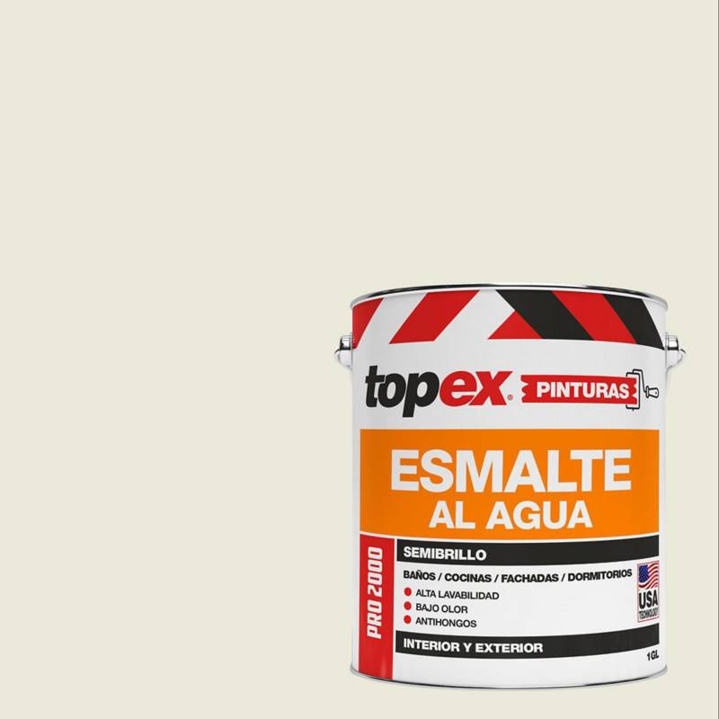 TOPEX - Esmalte al agua topex pro 2000 semibrillo blanco invierno 1gl