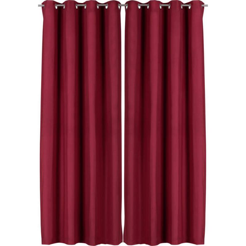CLEMS - Set 2 cortina tela engomada 140x225 cm Burdeo