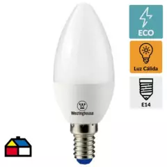 WESTINGHOUSE - Ampolleta LED Vela E14 4W luz cálida