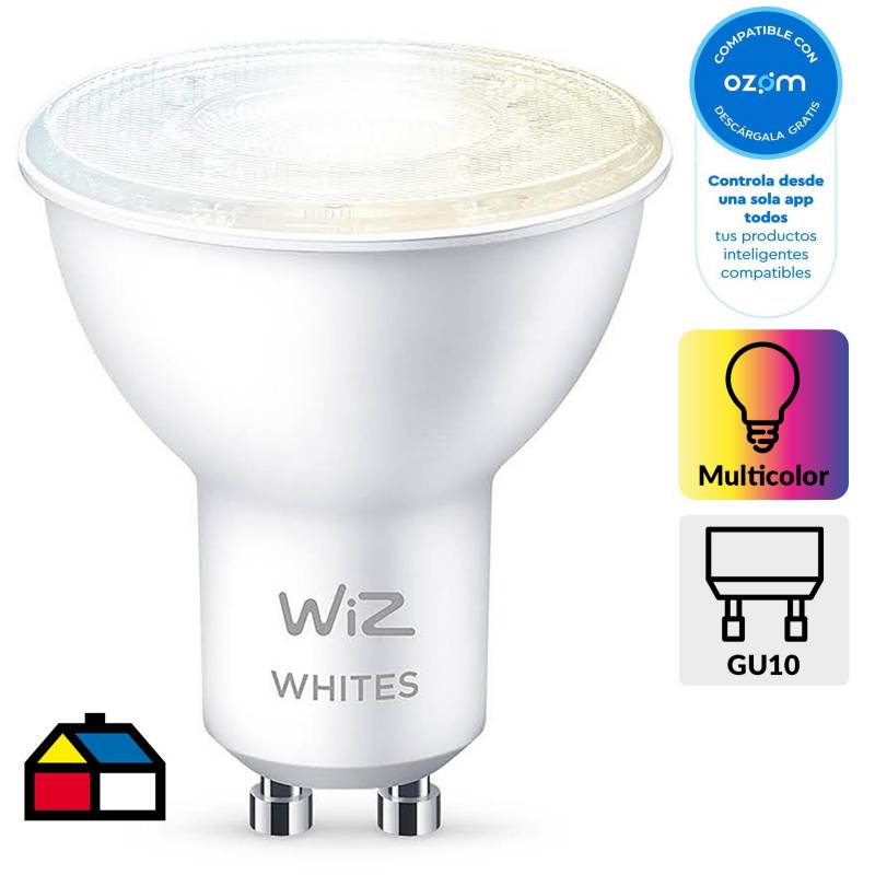 PHILIPS - Ampolleta inteligente LED Wifi GU10 4,9W luz blanca cálida/fría