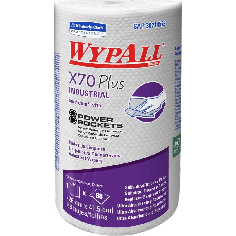 WYPALL - Paños industriales X70 plus 6 Rollos x 88 unidades