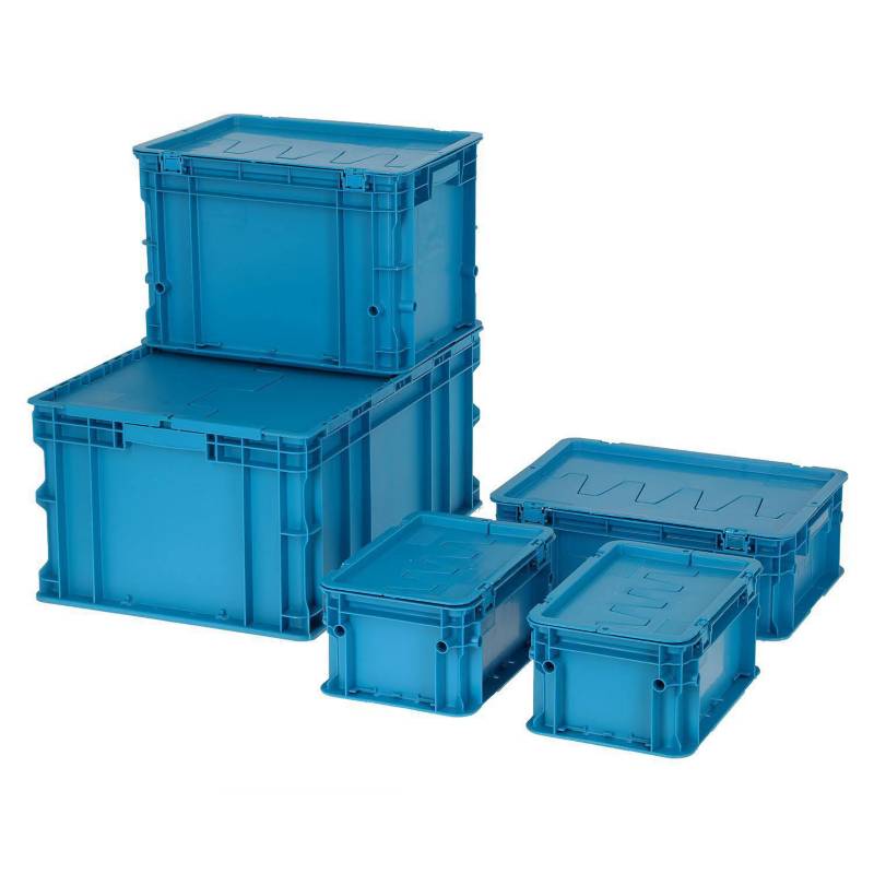 AUTORODEC - Set de 5 cajas modulares 100 lts 60x40x60 cm azul