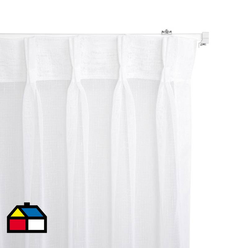JUST HOME COLLECTION - Cortinas de Telas Modelo Velo Gaza Color Blanco Con Instalación Y Riel Incluido Con Medidas en Ancho Entre 241 CMS A 260