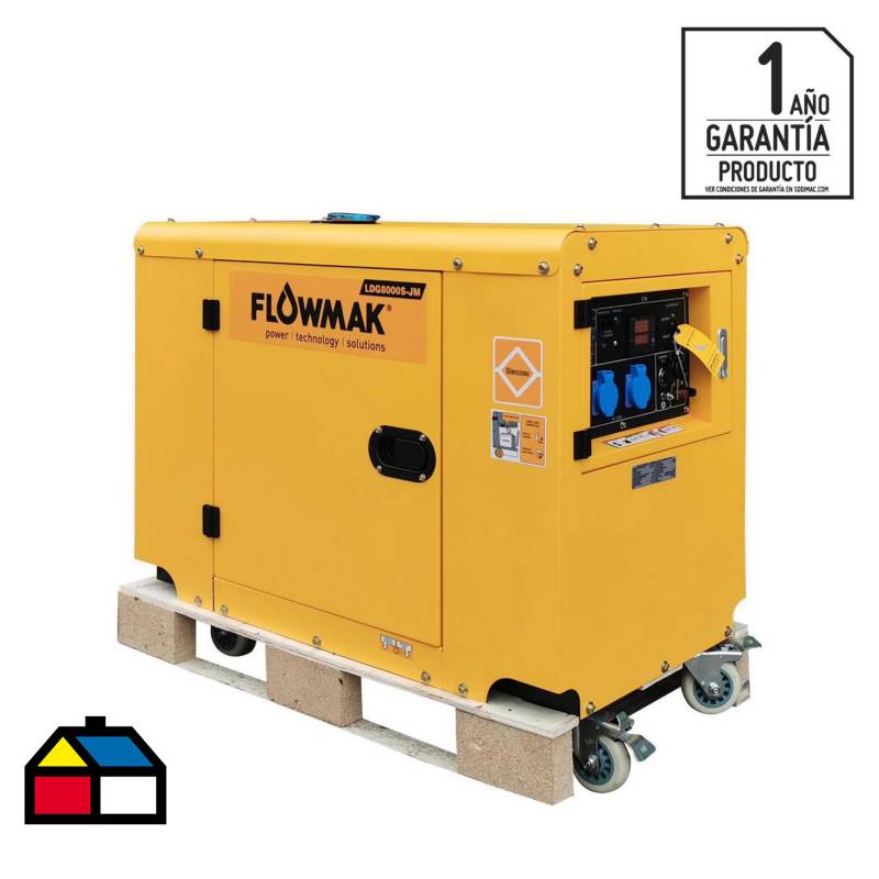 FLOWMAK - Generador eléctrico a diesel insonorizado 6000W