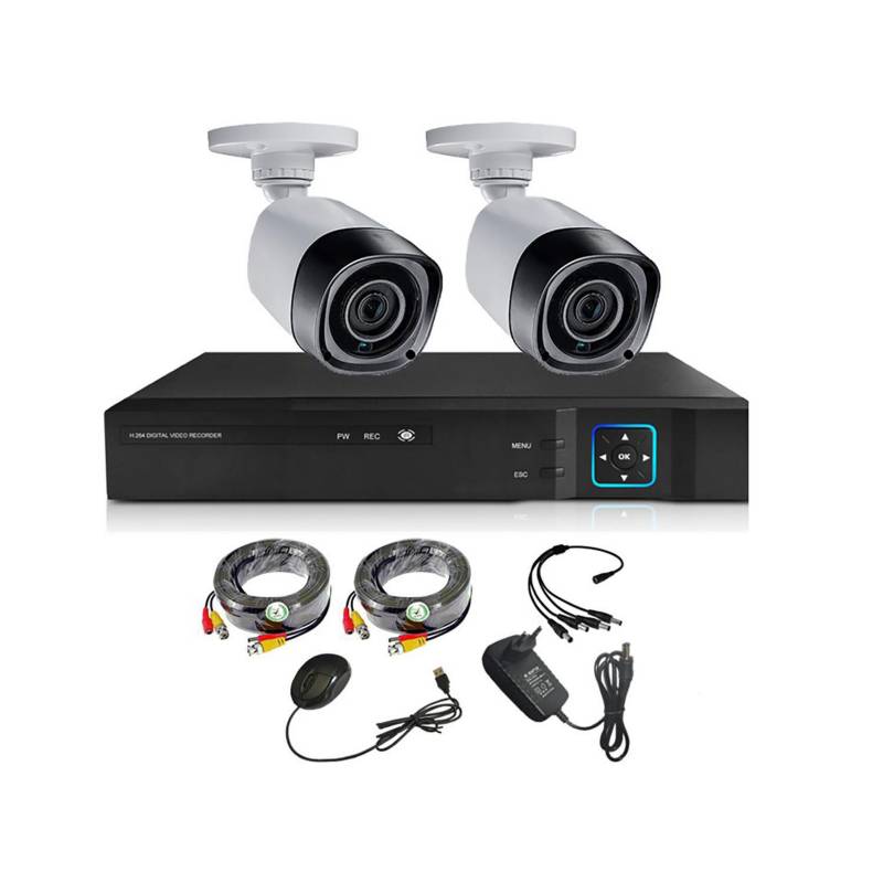 VIPA - Kit 2 cámaras de seguridad/Xvr4Ch HD exterior 1mp