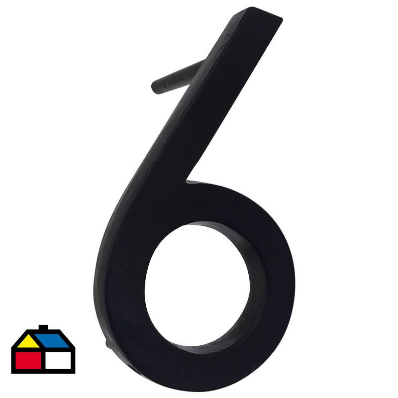 FIXSER - Número 6 fierro 10 cm negro