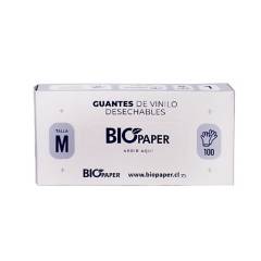 BIOPAPER - Guante de Vinilo Blanco T-M 100 Unidades
