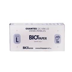 BIOPAPER - Guante de Vinilo Blanco T-L 100 Unidades