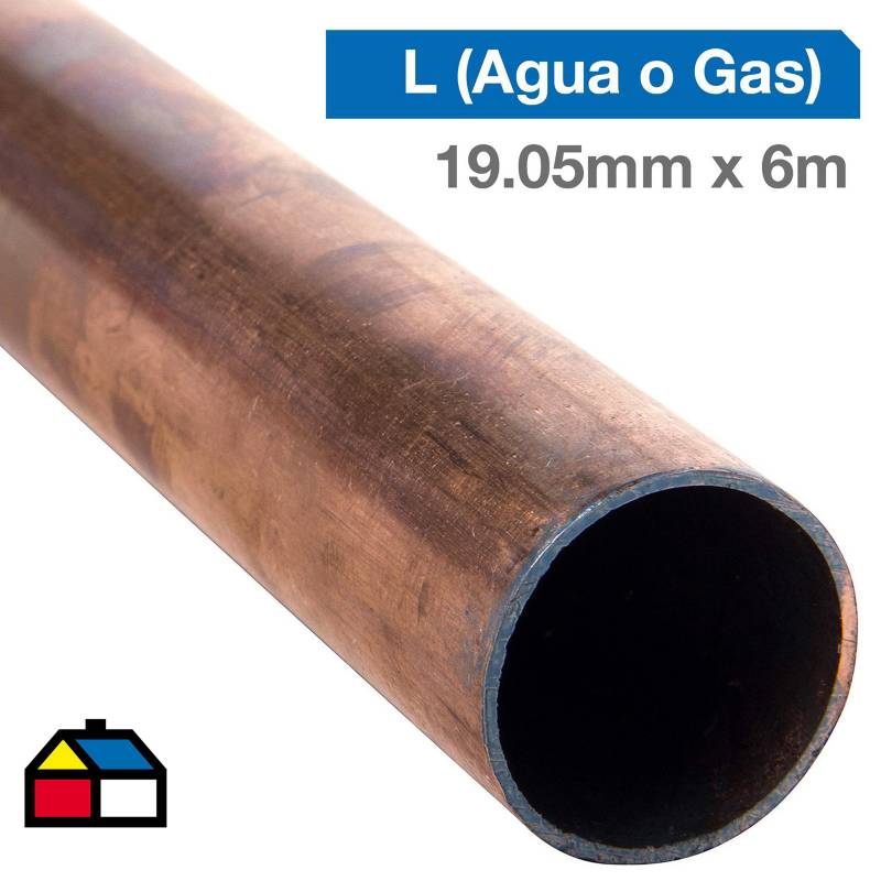 E P C - Cañería Cobre L Gas-Agua 3/4" x 6m.