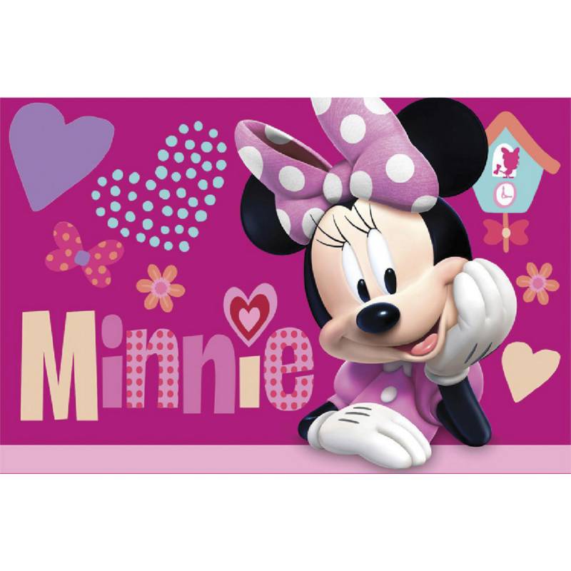 DISNEY - Bajada de cama Minnie corazones 57x90 cm