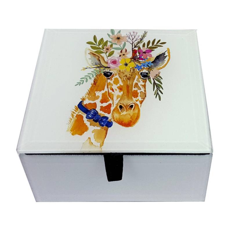 MANNO HOME - Caja decorativa vidrio jirafa 10x10,5x6 cm