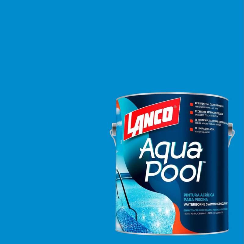 LANCO - Pintura Piscinas Aqua Pool Azul Oceano 1 gl