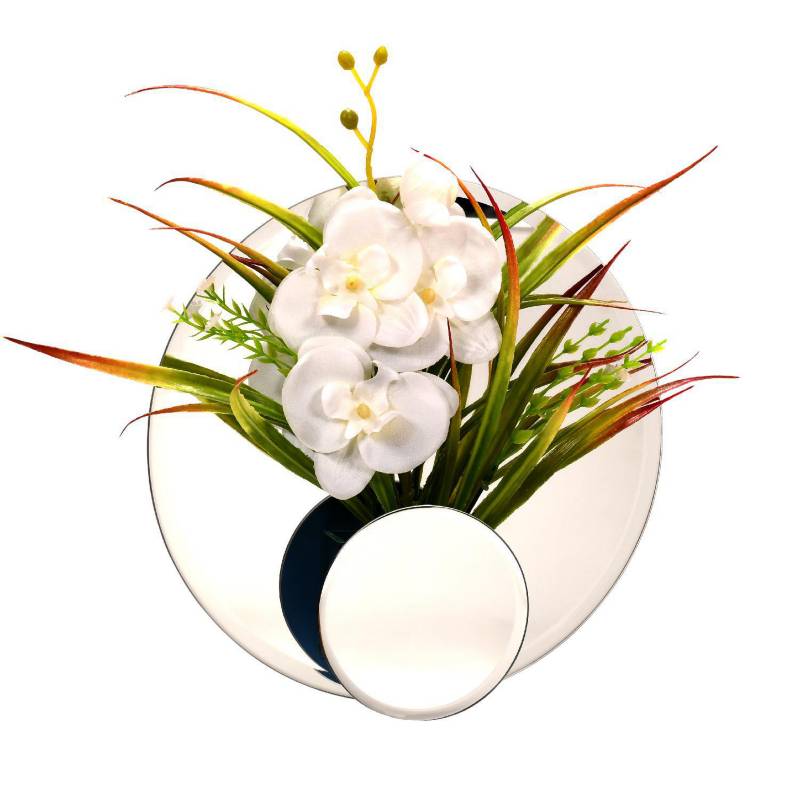 MAGIC FLOR - Florero adorno  de cristal 25 cm Orquídea Blanca