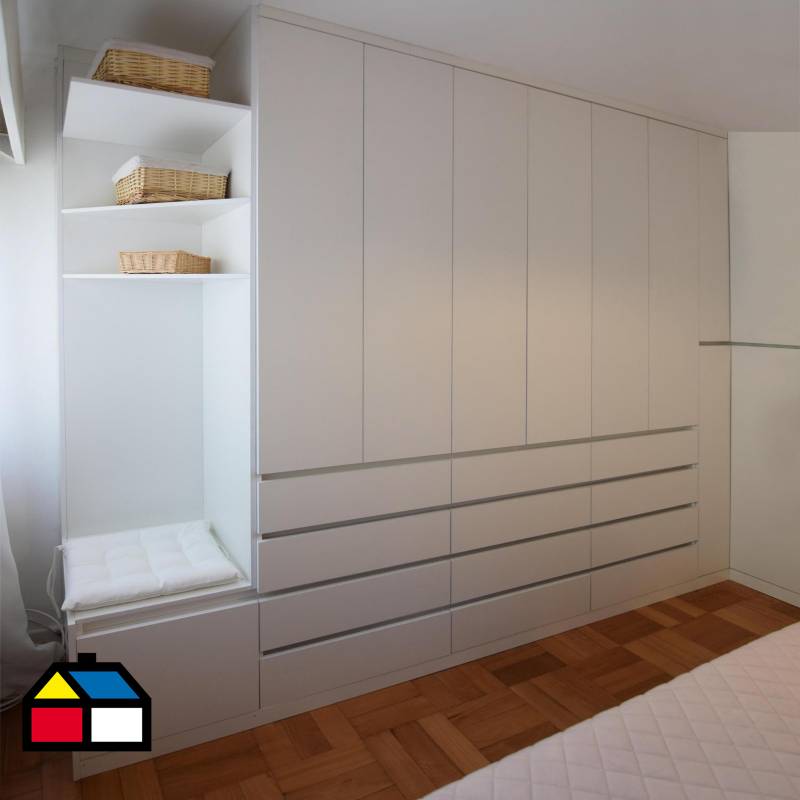 JUST HOME COLLECTION - Closet con instalación color Blanco a media entre 300x55x240cm