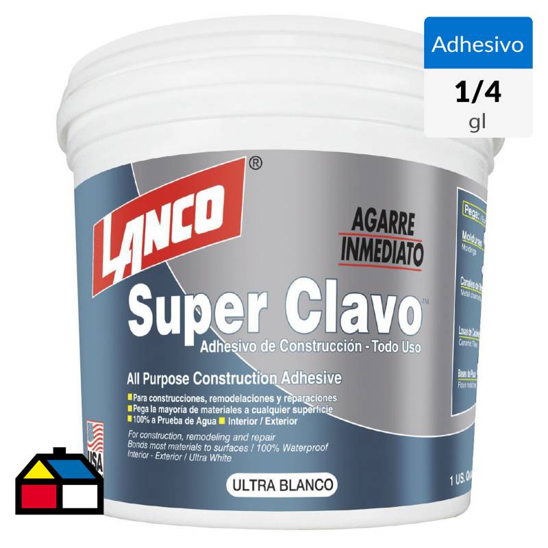 LANCO - Adhesivo de montaje super nail 1/4 galon