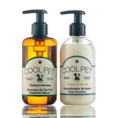 COOL PET - Pack shampoo teatree 250 ml + acondicionador de avena 250 ml para perros y gatos