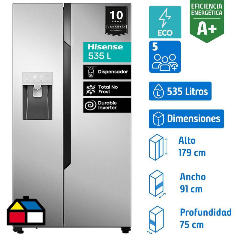 HISENSE - Refrigerador side by side 535 litros