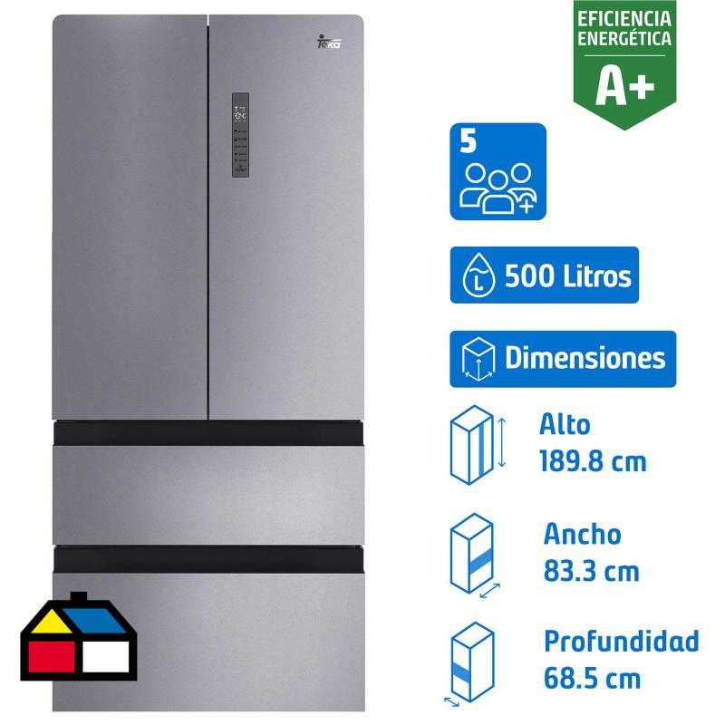 TEKA - Refrigerador French Door No Frost 500 Litros Plata RFD 77820 SS