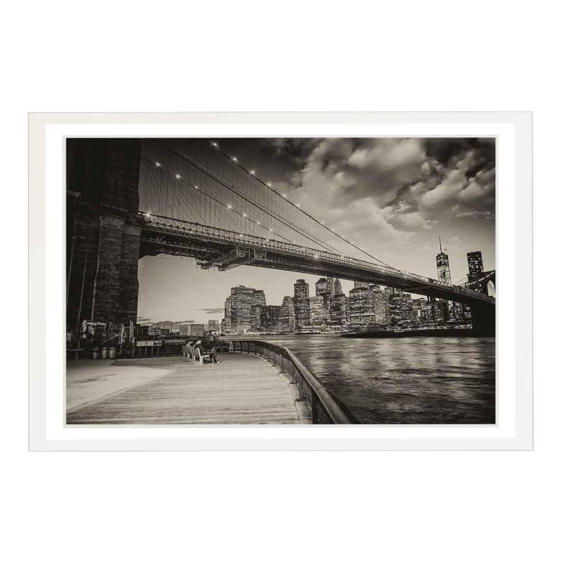  - Cuadro + marco puente blanco y negro  50x70 cm