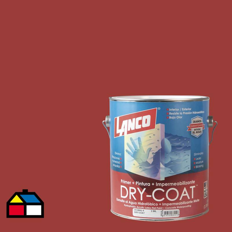 LANCO - Esmalte al agua impermeabilizante dry coat satin crimson crazed 1g