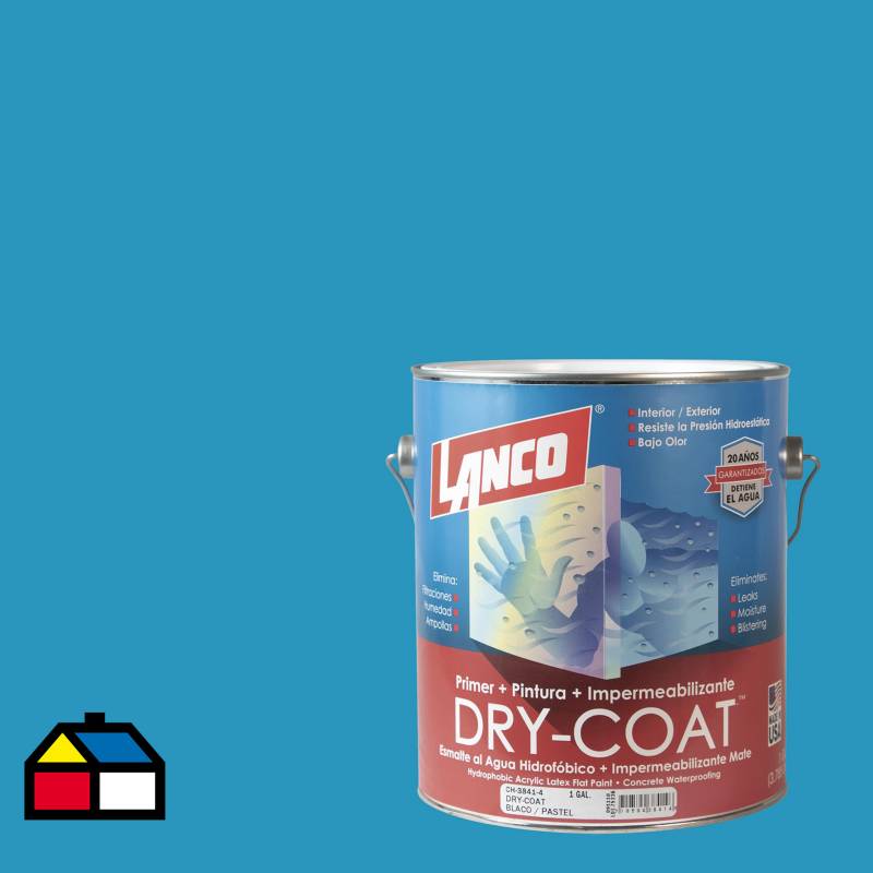 LANCO - Esmalte al agua impermeabilizante dry coat satin manhattan bl 1gl