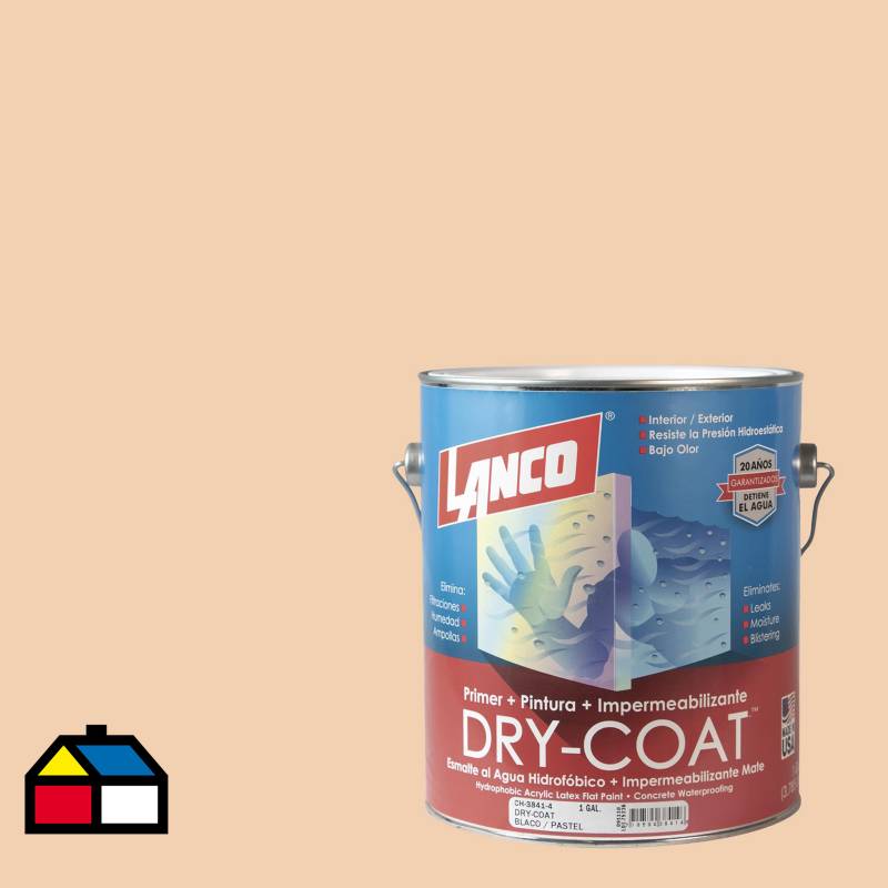 LANCO - Esmalte al agua impermeabilizante dry coat satin tyra tan 1gl