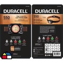 DURACELL - Linterna Manos Libres 550 Lúmenes 5 modos luz (3 pilas AAA Incluidas)