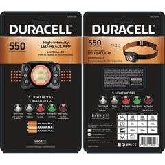 DURACELL - Linterna Manos Libres 550 Lúmenes 5 modos luz (3 pilas AAA Incluidas)