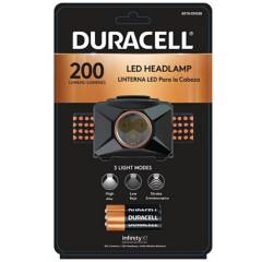 DURACELL - Linterna Manos Libres 200 Lúmenes 3 Modos luz (3 pilas AAA Incluidas)