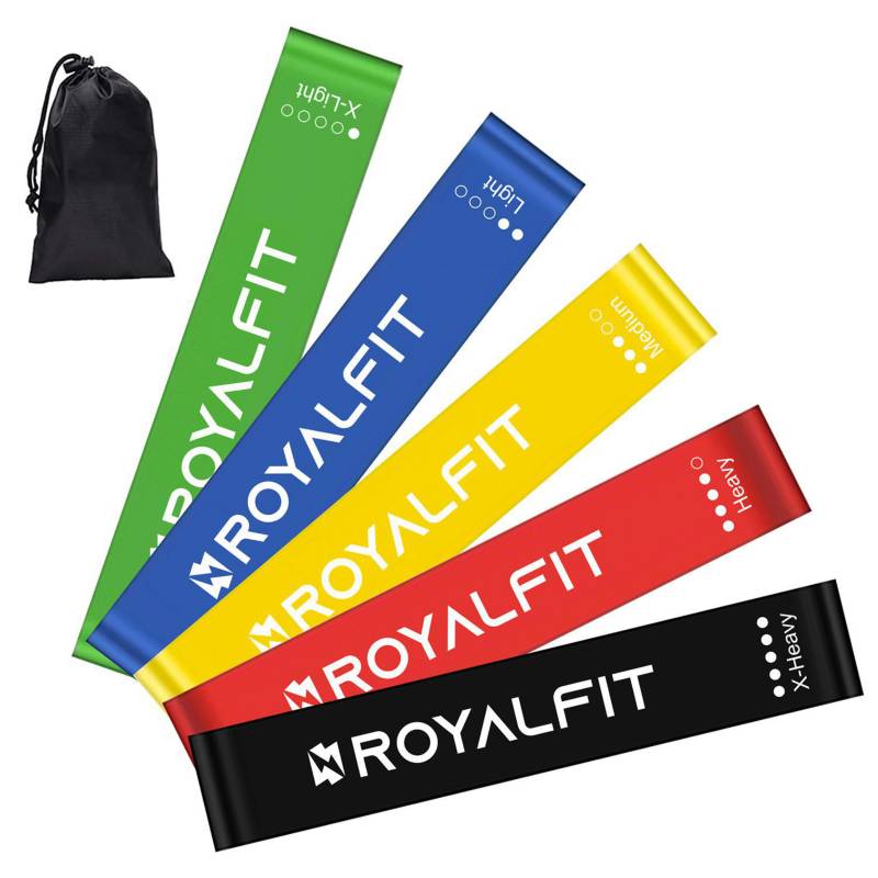 Royalfit - Set 5 bandas elásticas resistencia ejercicio