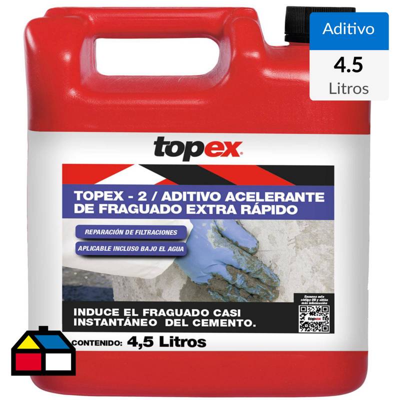 TOPEX - Bidón 4,5 litros acelerante de fraguado extra rápido