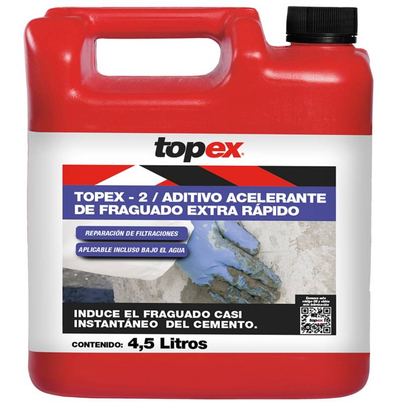 TOPEX - Bidón 4,5 litros acelerante de fraguado extra rápido
