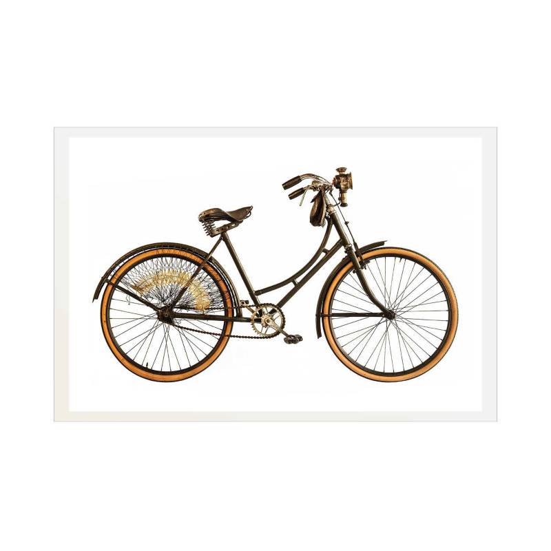  - Cuadro bicicleta vintage marco blanco 50x70 cm