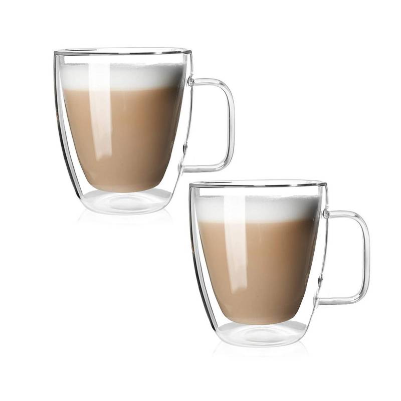 IMPORTADORA USA - Set 2 taza mug de café doble pared 350 ml