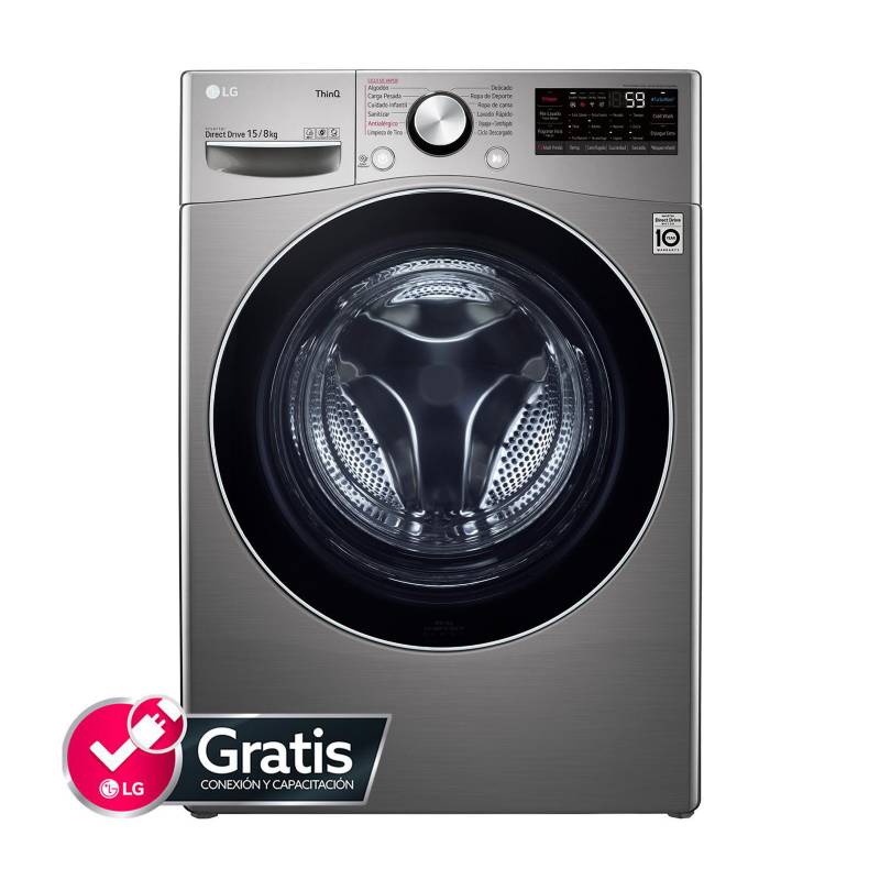 LG - Lavadora secadora 15/8 kilos