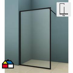 DUSCHY - Mampara fija rectangular 100x190 cm aluminio/vidrio templado