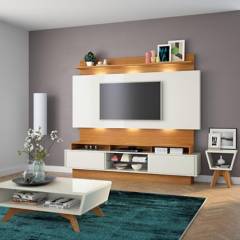 DECOCASA - Home TV + set mesas blanco