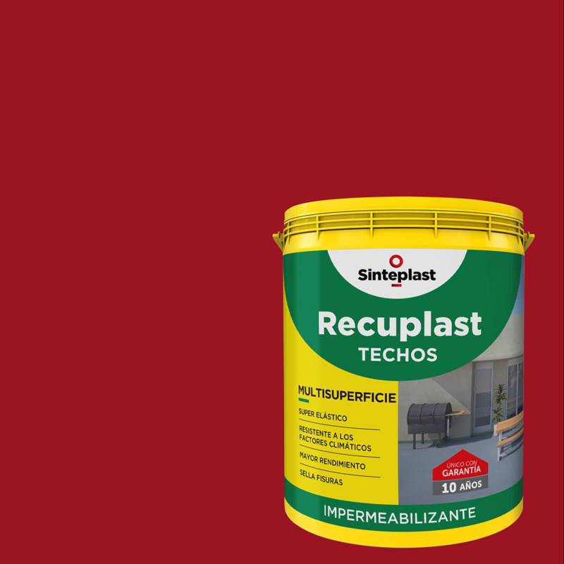Sinteplast - Pintura para techos impermeable rojo teja 10 lts
