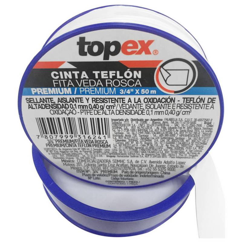 TOPEX - Teflón premium 3/4" 50 m