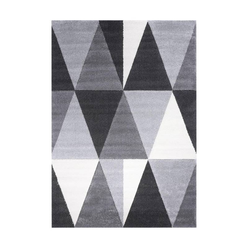 DIB - Alfombra Houston 160x230 cm triángulos gris