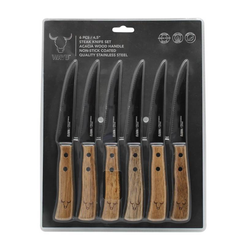 WAYU - Set cuchillos 23,5 cm acero inoxidable 6 piezas