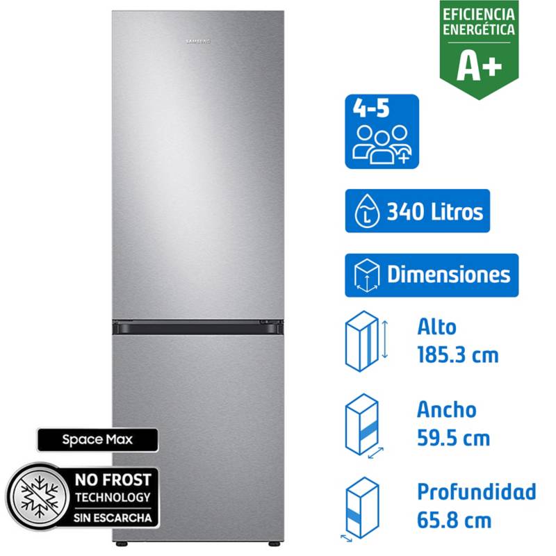 SAMSUNG - Refrigerador bottom mount 340 litros gris
