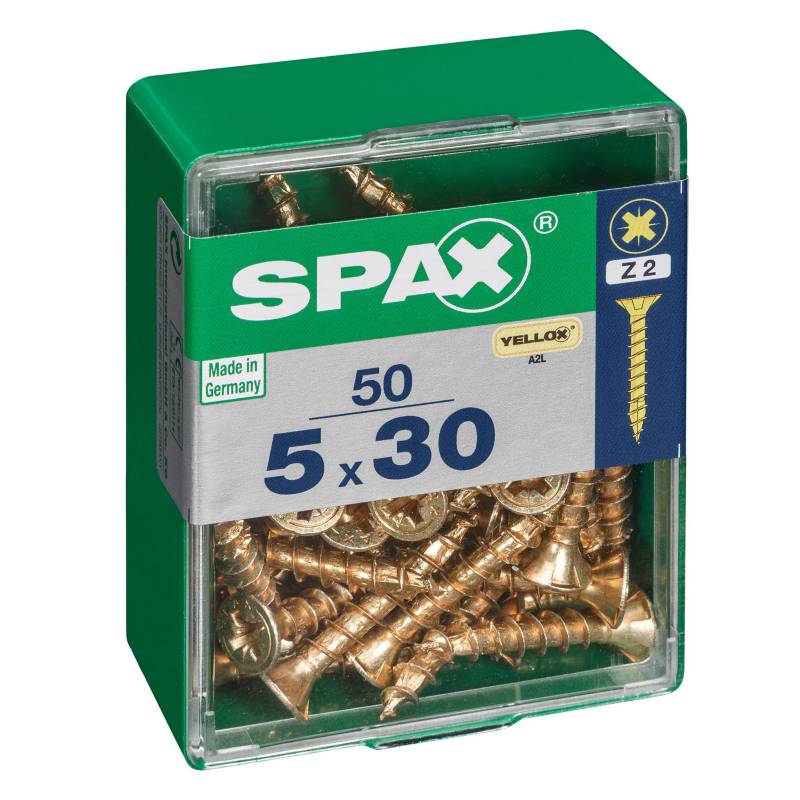 Spax American Screw - Tornillo spax cabeza plana pozidrive yellox 5x30 50Pz