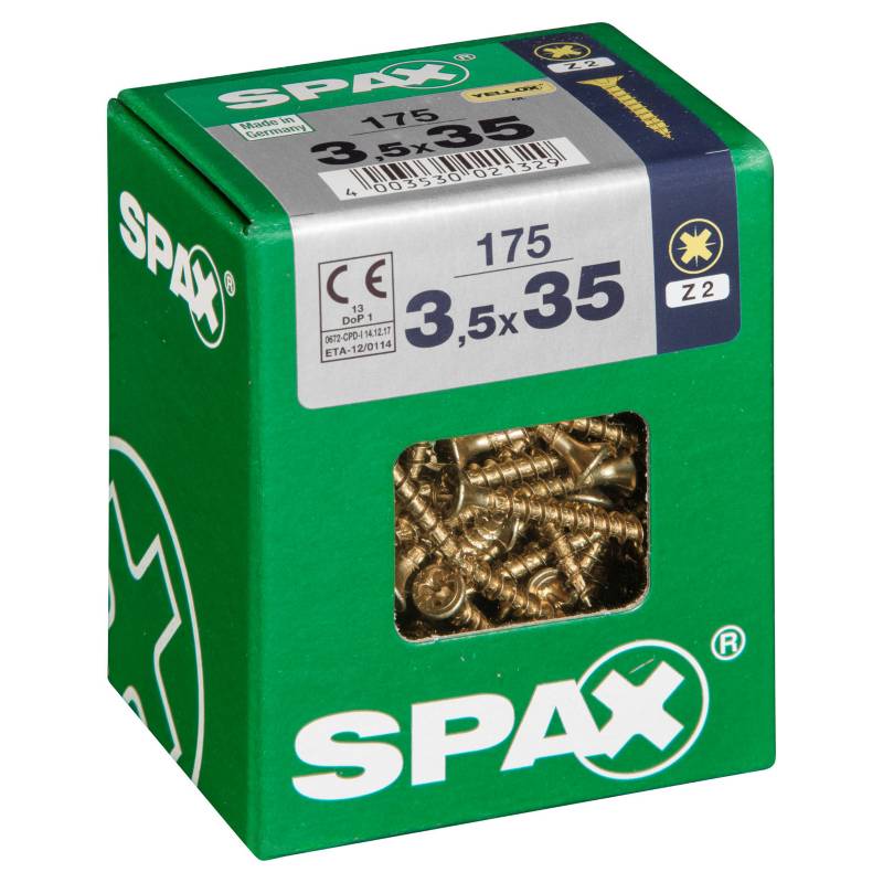 Spax American Screw - Tornillo spax cabeza plana pozidrive yellox 3,5x35 175Pz