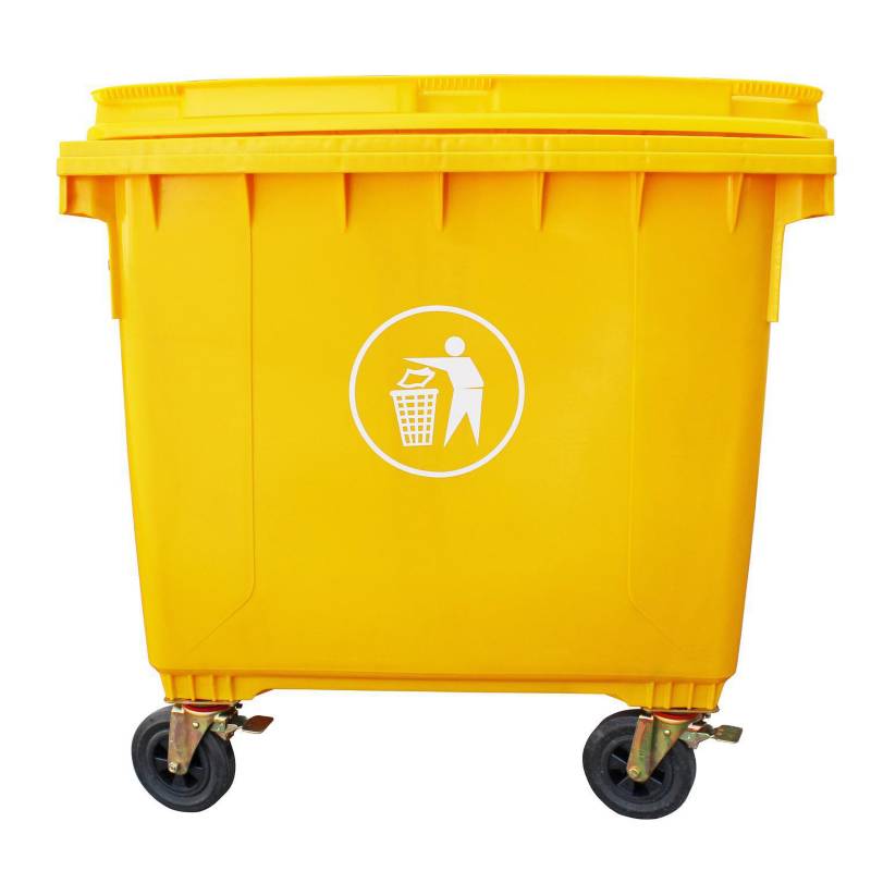 SIGNET CLASSICS - Contenedor basura 1100 litros amarillo con ruedas