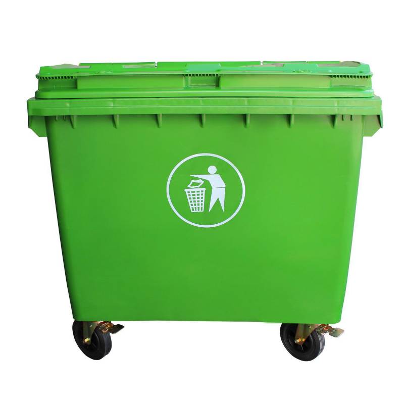 SIGNET CLASSICS - Contenedor basura 660 lts verde con ruedas